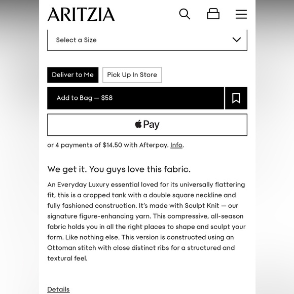 ARITZIA Babaton Babaton
Sculpt Knit Squareneck Cropped Tank like NEW - Picture 6 of 7